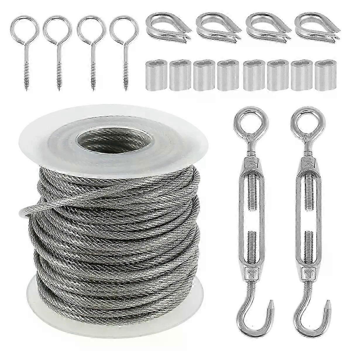 Stainless Steel Wire Rope Fit For Cable Railing Balcony Railing Stair Railing Outdoor Garden Farm Fence Deck Railing System 15/30m