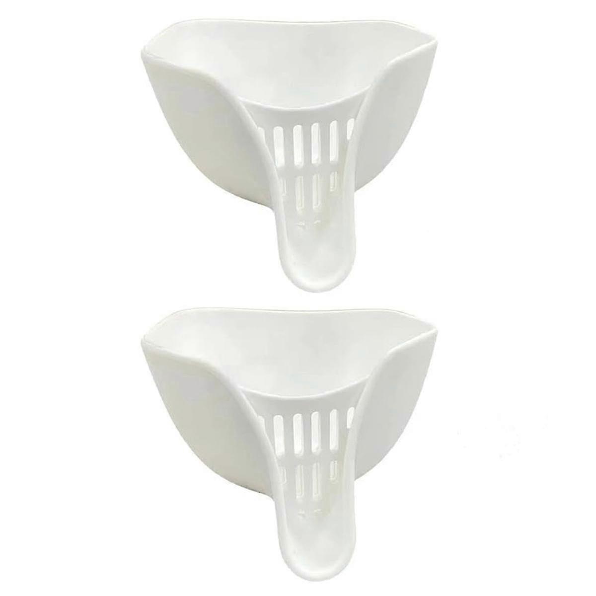 2Pcs Multi-Function Water Filter Basket with Spout, Drain Basket, Silicone Sink Strainer Basket Kitchen Tools White