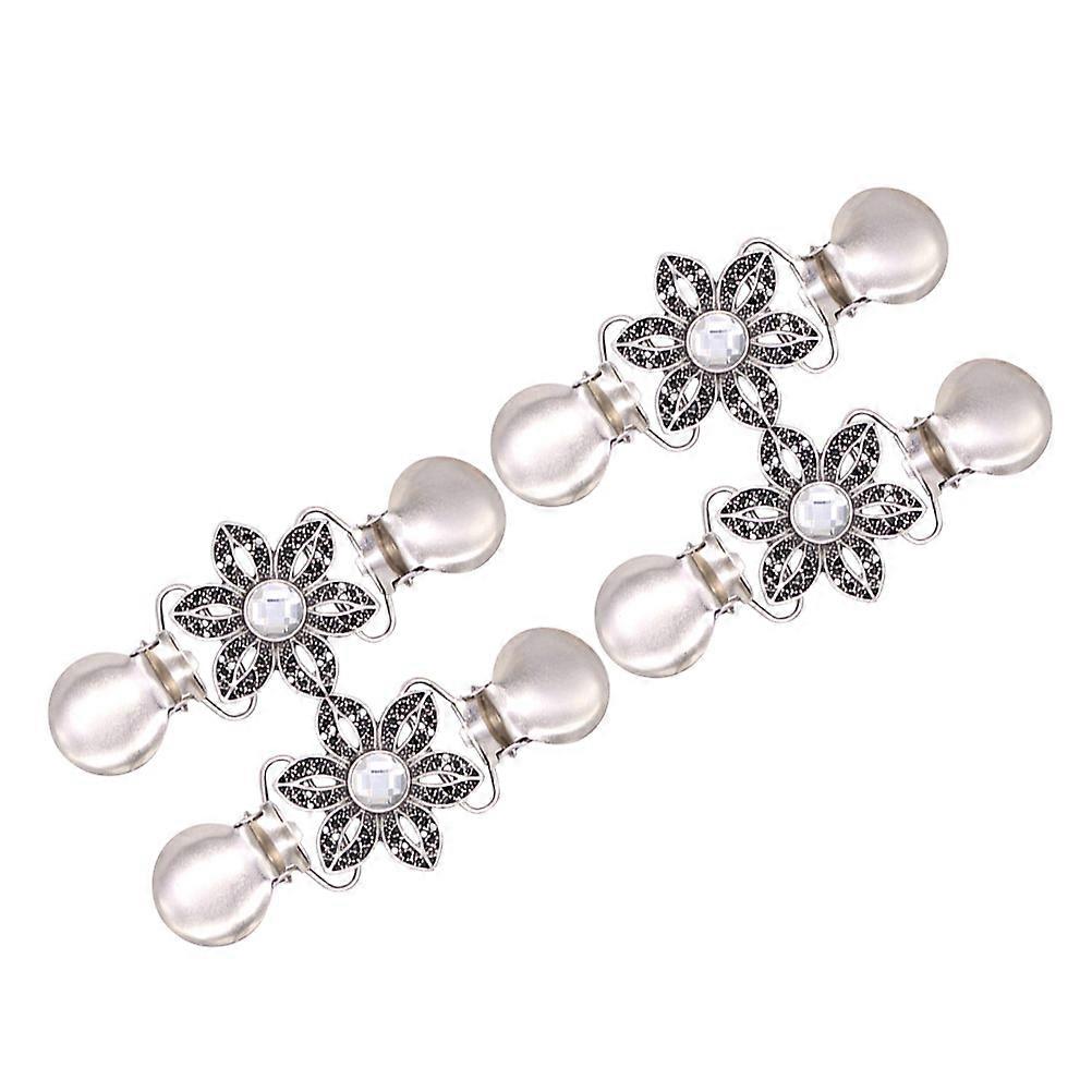 Shawl Connection Buckles Clothing Clips Silver Elegant Anti Wardrobe Malfunction 9 4Cm 4Pcs