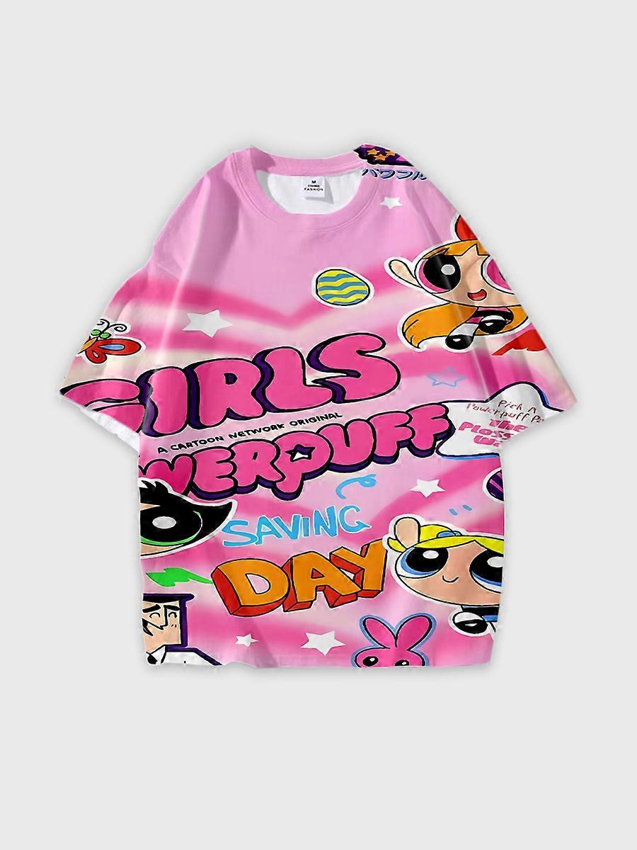 T-shirt round neck Cartoon Pattern loose short sleeve C320