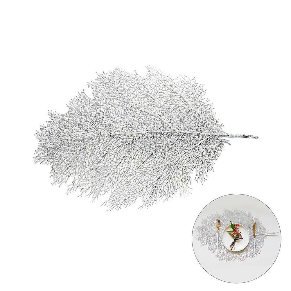 Large Artificial Coral Branch for Hawaiian Luau Party Decor Silver PVC Table Mat 56X38cm