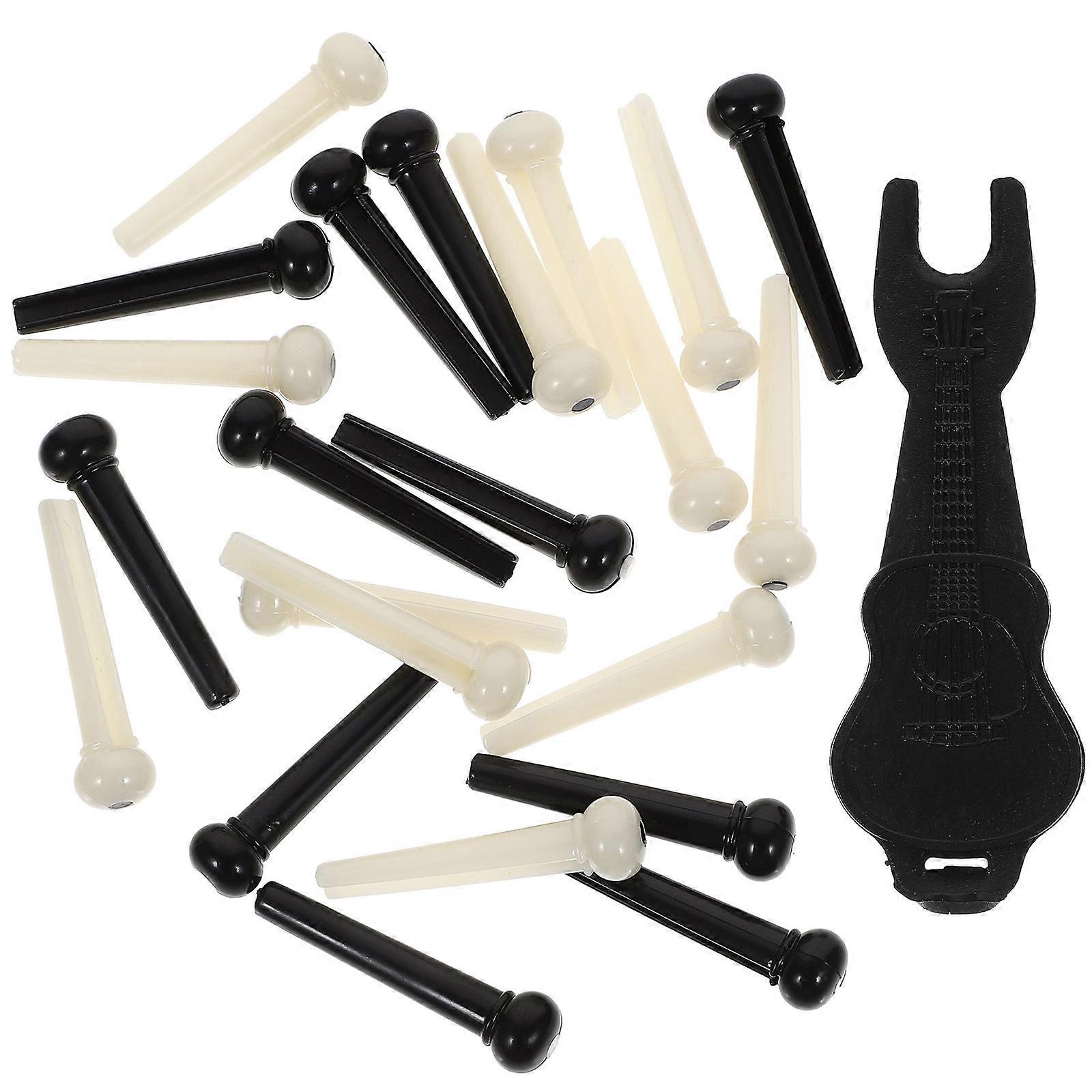 Guitar Bridge Pin Acoustic Guitar Parts Guitar Playing Plastic Square Design 24Pcs