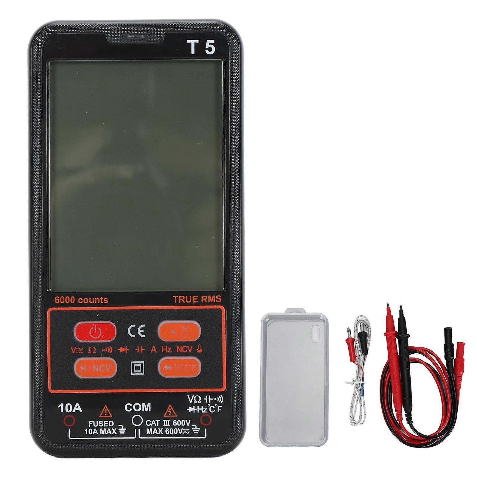 6000 Counts Multimeter Tester Super Thin Digital AC DC Voltage Current Resistance Capacitance Diode Meter with LED Flashlight
