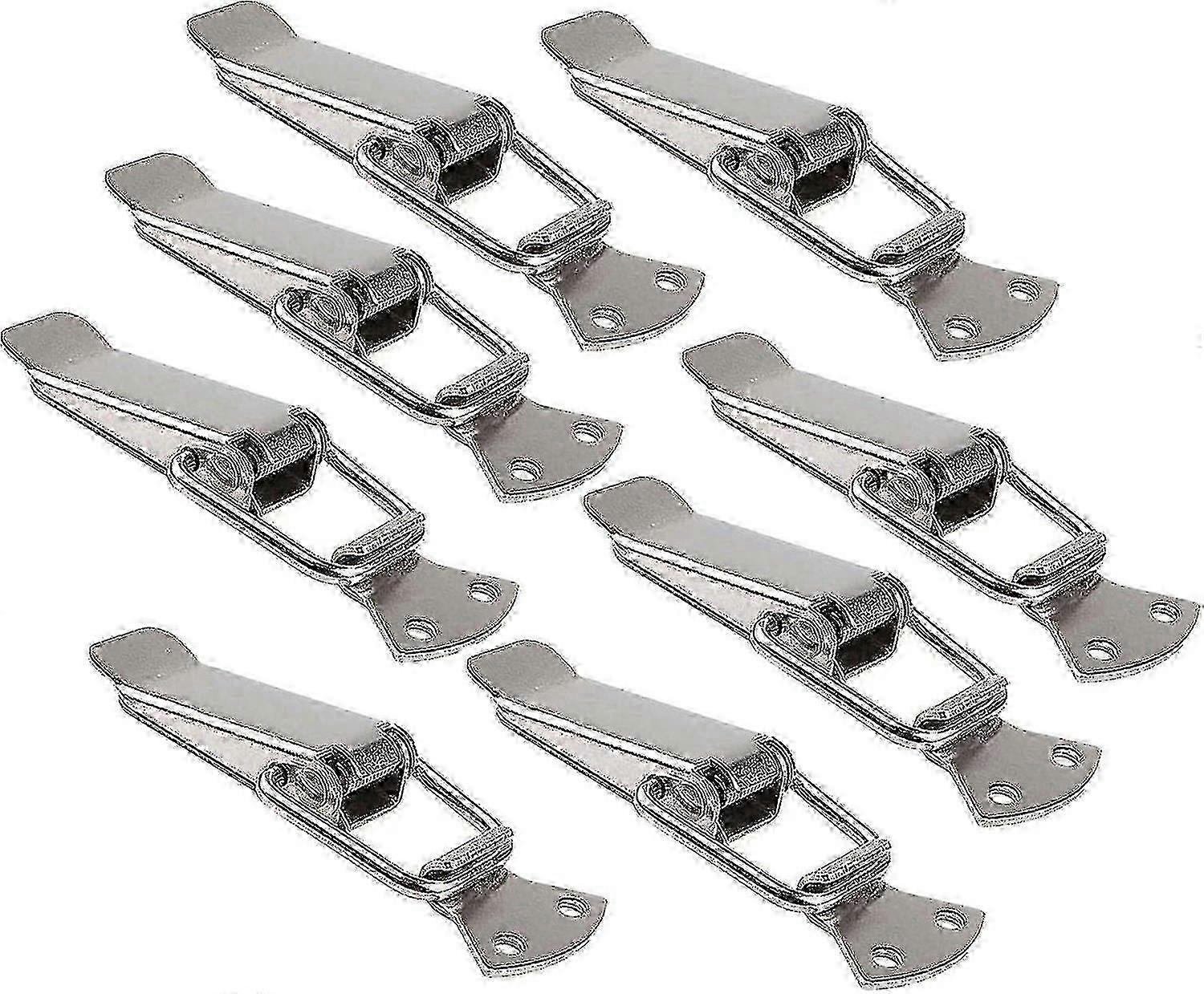 2025 8pcs Stainless Steel Tension Clasp with Screws, 56mm Lever Clasp, Spring Toggle Latch Hasp for Various Applications