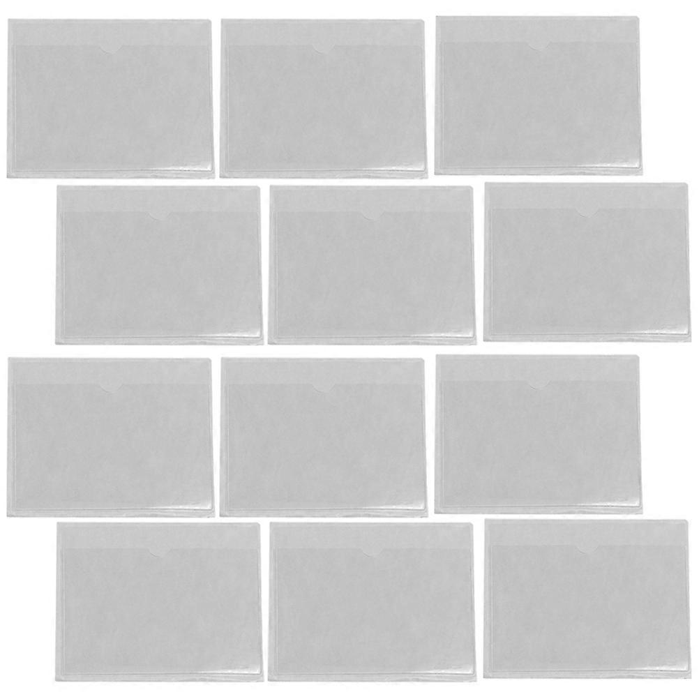 Transparent Self-Adhesive Index Card Holders 20Pcs 12X9CM Dust Protection For Office And School