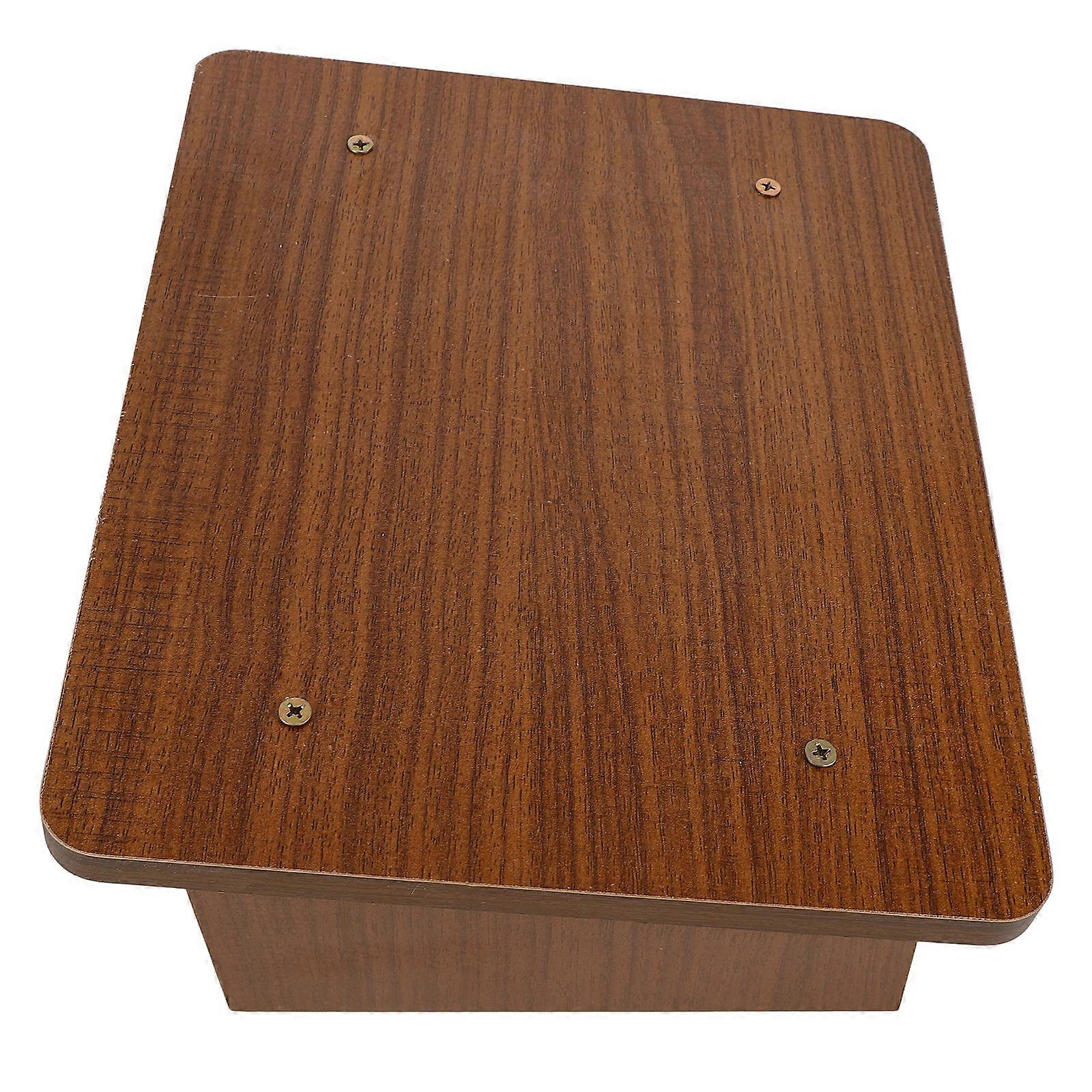 Comfortable Wooden Foot Stool for Office Dark Brown Small Feet Stand Ergonomic Design 6.5 Inches High