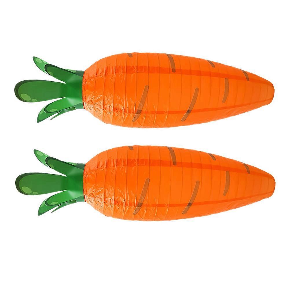 Hanging Lantern Cartoon Carrot Paper Lantern Easter Theme Decoration Item Orange 48.00X16.00X16.00CM 2Pcs