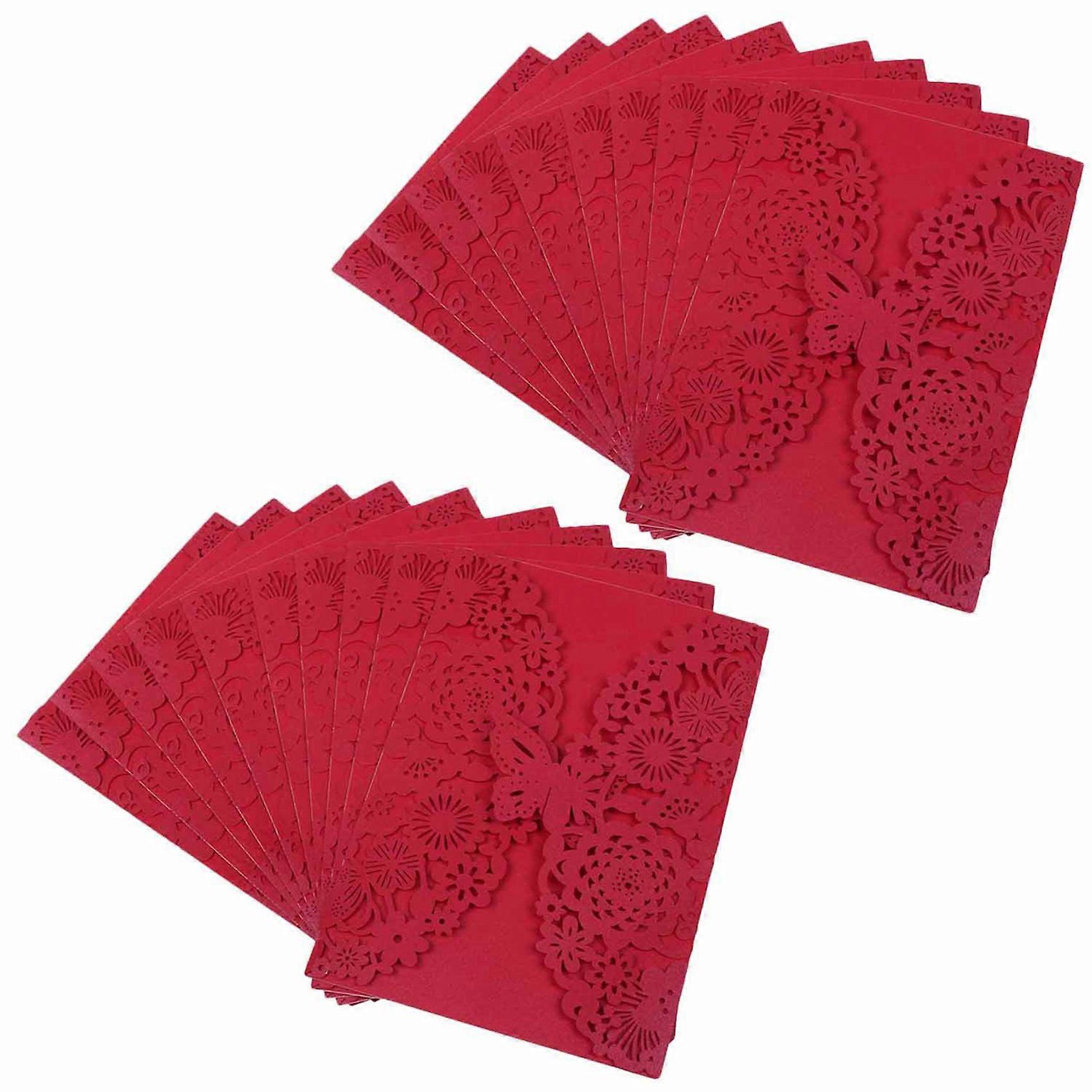 20x Delicate Carved Butterflies Romantic Wedding Party Invitation Card Envelope Invitations for Wedd