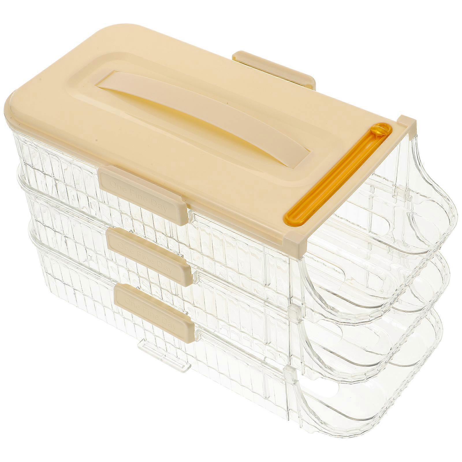 Rolling Egg Holder For Refrigerator Multi-layer Egg Storage For Kitchen And Dining Room 33x18.5cm White Plastic 1Pcs