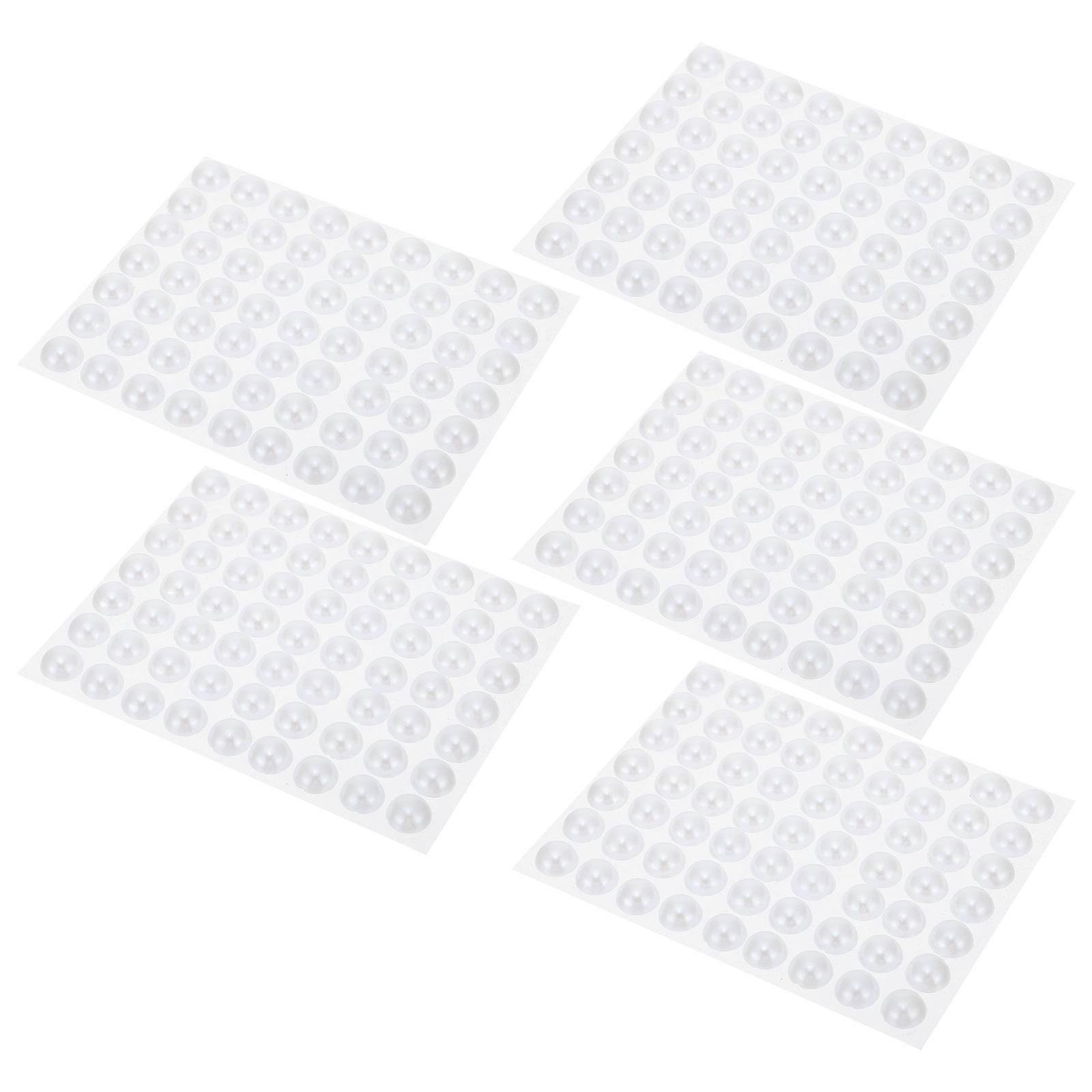 Vivid Self-Adhesive Pearl Nail Art Stickers For Craft Projects In 1X1cm Size Ideal For Scrapbooking And Mobile Phone Cases Set Of 5 Sheets