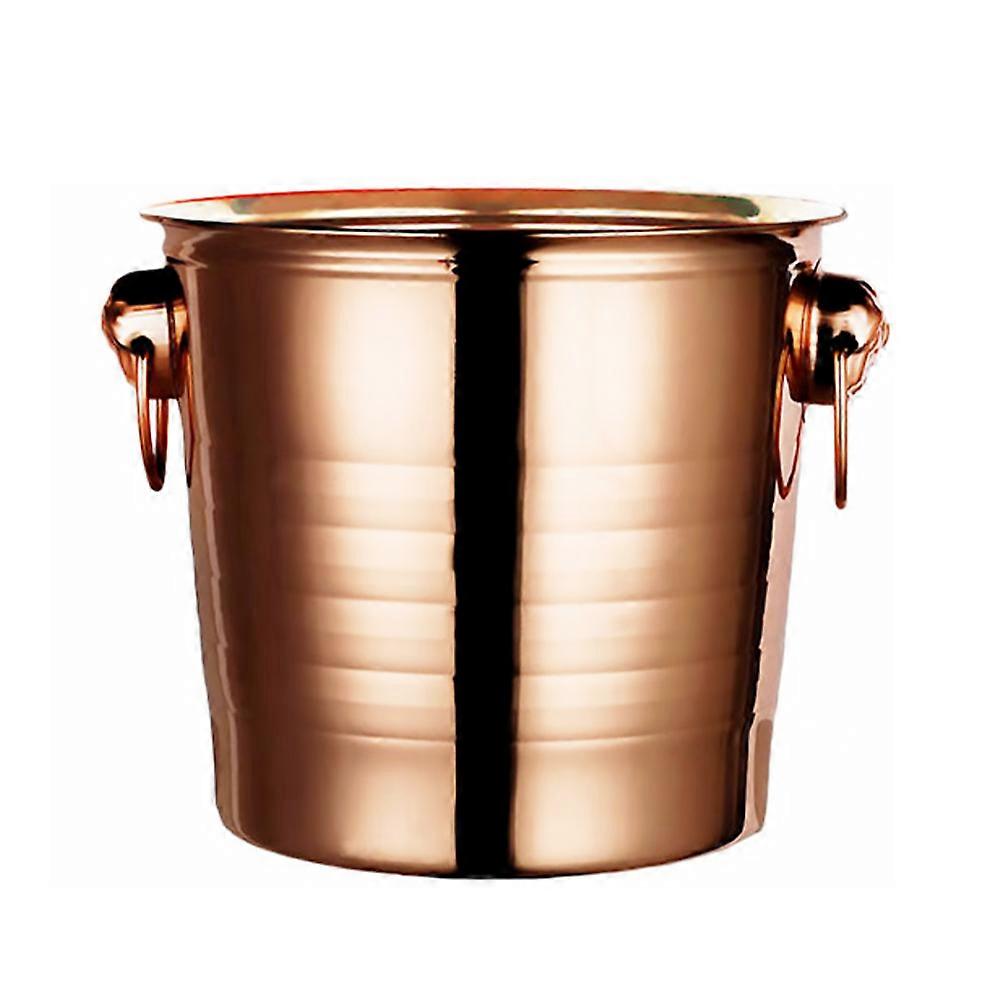 Stainless Steel Ice Bucket for Bar Use Rose Gold Elegant Design Holds Ice and Wine Bottles 1Pc