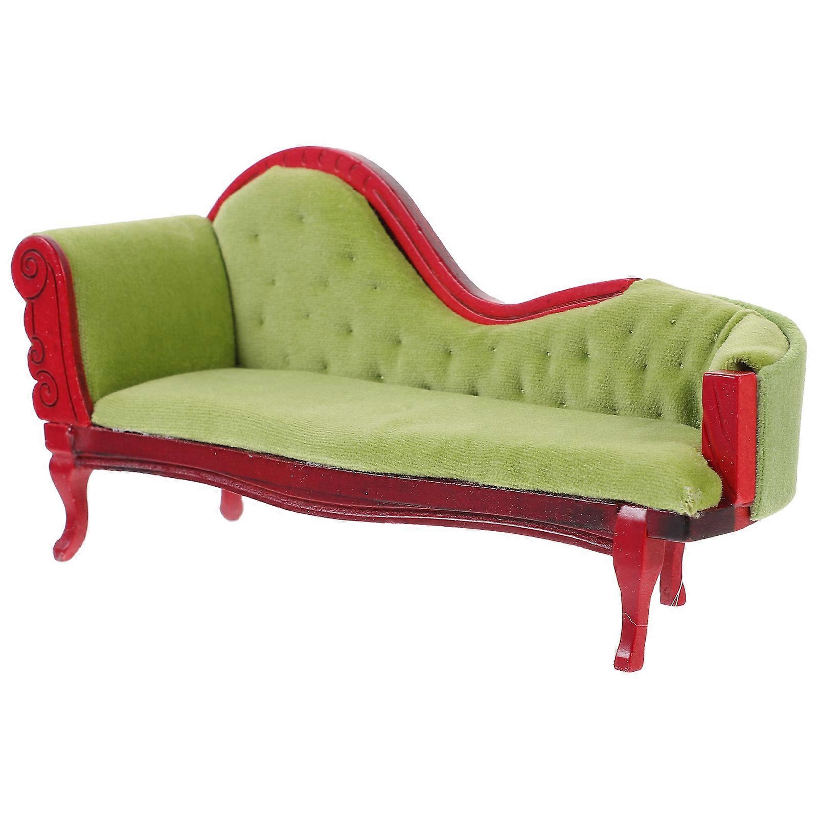 Durable Miniature Sofa for Dollhouse Decor Made of Density Board and Cloth in Light :12 Scale