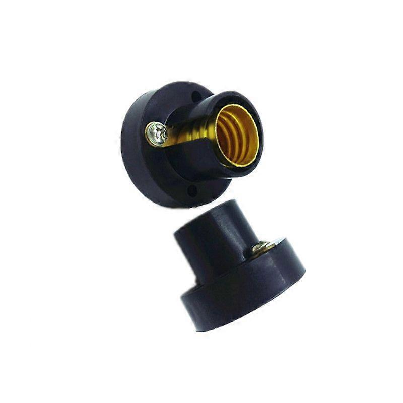6pcs Screw In Lamp Base Adapter Black Mini E12 Socket Small Round Bulb Holder for DIY Lighting Physical Experiment Accessories