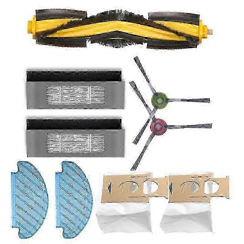 Vacuum Cleaner Accessories Including Hepa Filter, Side Brush, Main Brush, and Mop Cloths for Efficient Cleaning