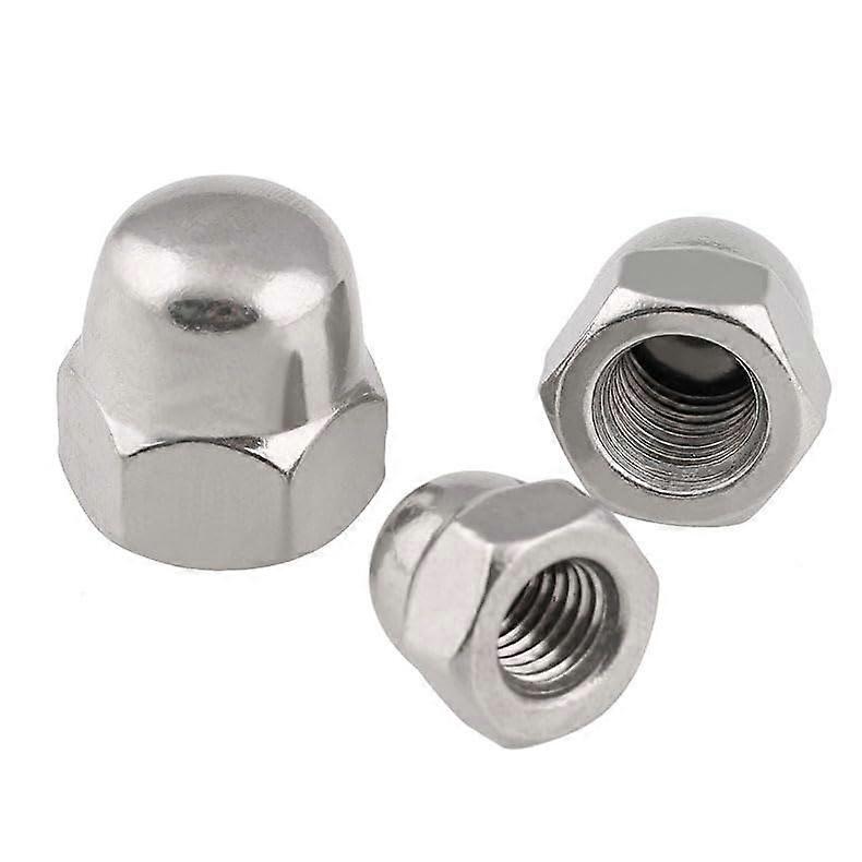 Stainless Steel 304 Acorn Nut M10 Round Head Cap Nut, 5-Piece Set, American Fine-Thread