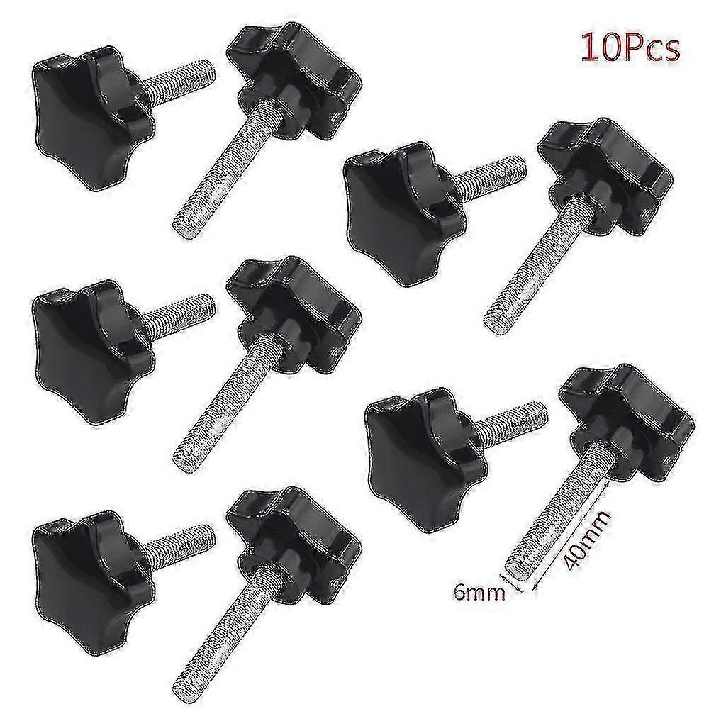 10pcs M6/M8 Star Head Clamping Screw Knobs 6x40mm
