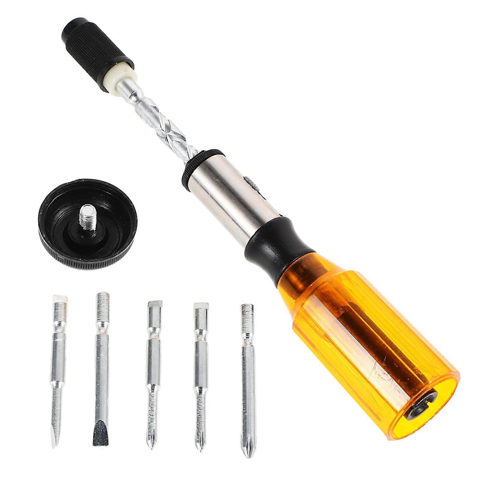 Screwdriver Push Pull Spiral Tool Semi-Automatic Ratchet Rotary Hand Tool with Ergonomic Grip and Durable Design