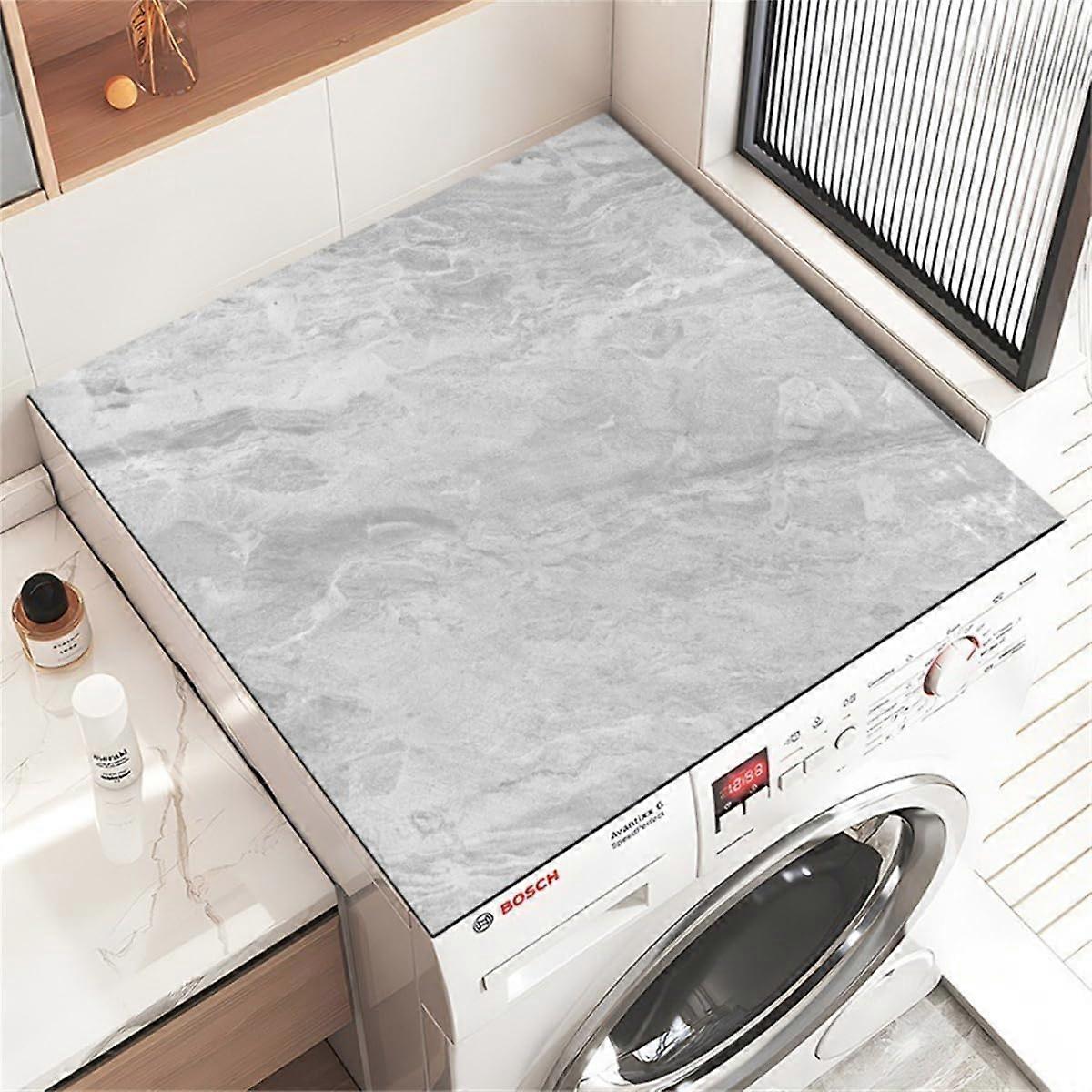 Marble Pattern Washer And Dryer Protector Cover Mat Anti Slip Dust Proof (Color 9,60x60cm)