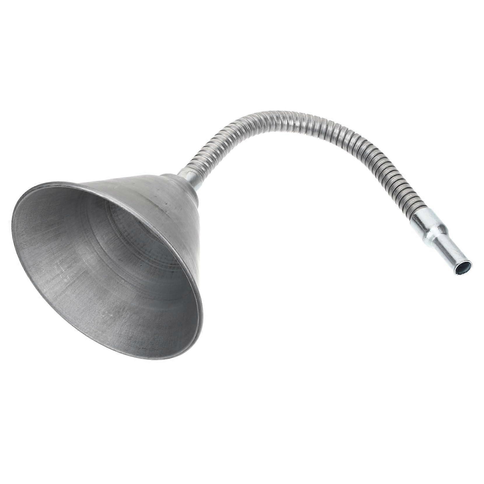 Flexible iron oil funnel with filter, extra for emergency refueling. Universal, durable.