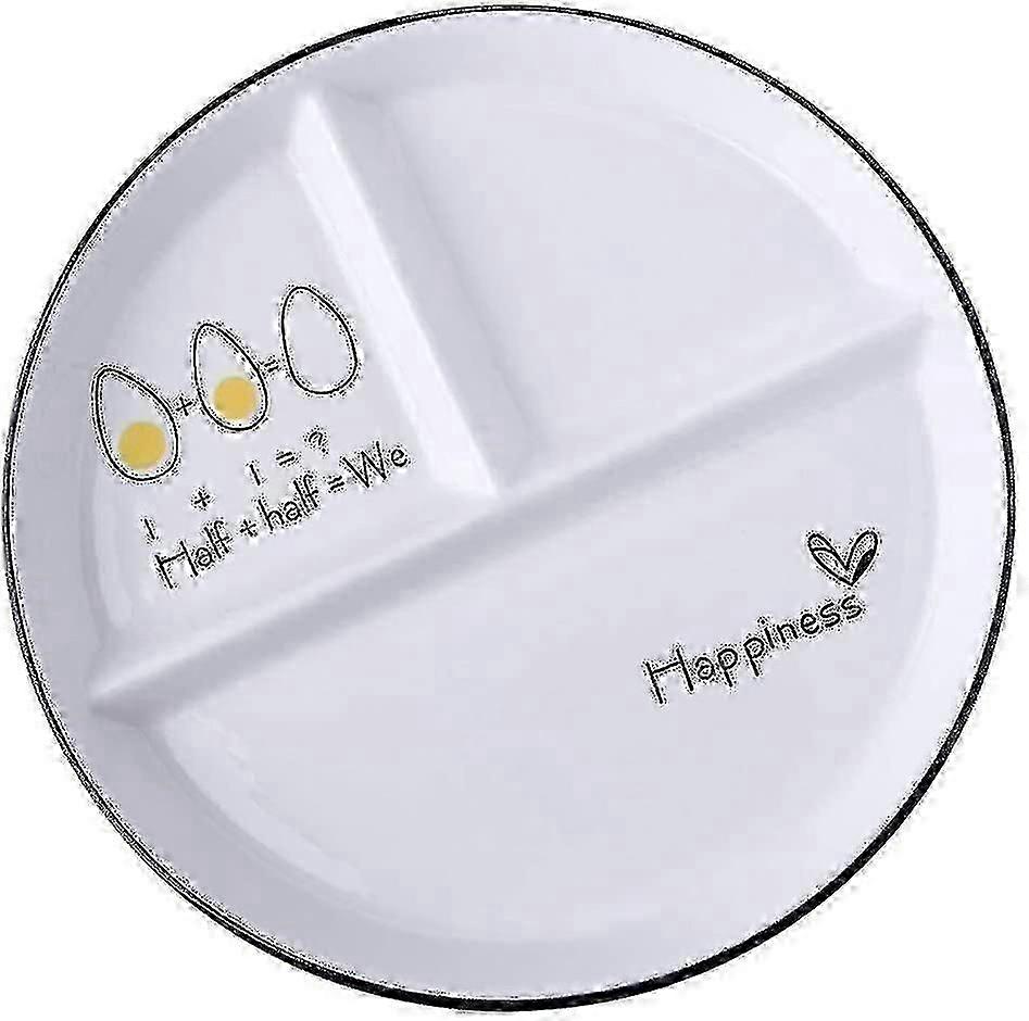 Ceramic Divided Dinner Plate - Oven-Safe Sectioned Plate for Portion Control & Meal Prep