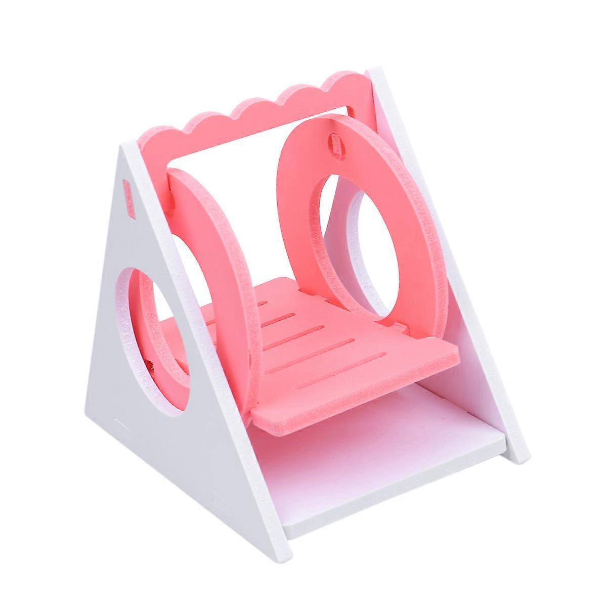Wooden Pet Hammock Triangle Swing For Small Birds Cage Enrichment 13.7x9.6x12 Cm Climbing Toy 1Pack