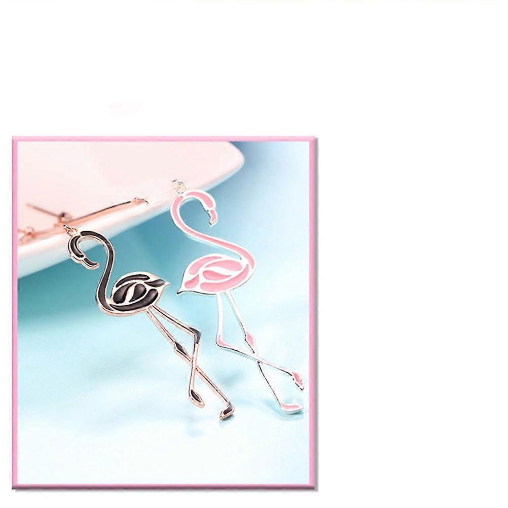 Flamingo Earrings Long Chain Dangle Accessories For Gold Elegant Design 1 Pair