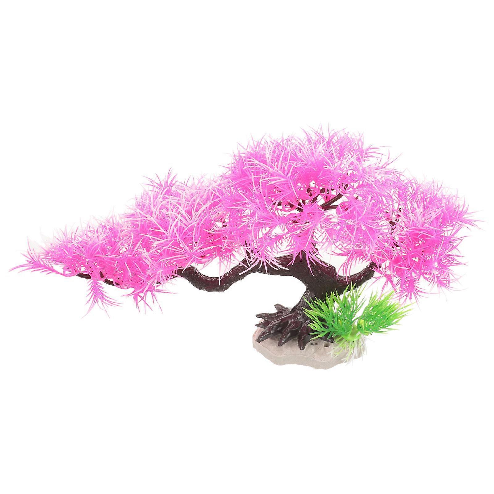 Plastic Tree Shape Aquarium Ornament Realistic Look For Fish Tanks And Reptile Cages Enhancing Pet Play Areas In 26x17cm Size 1Pcs