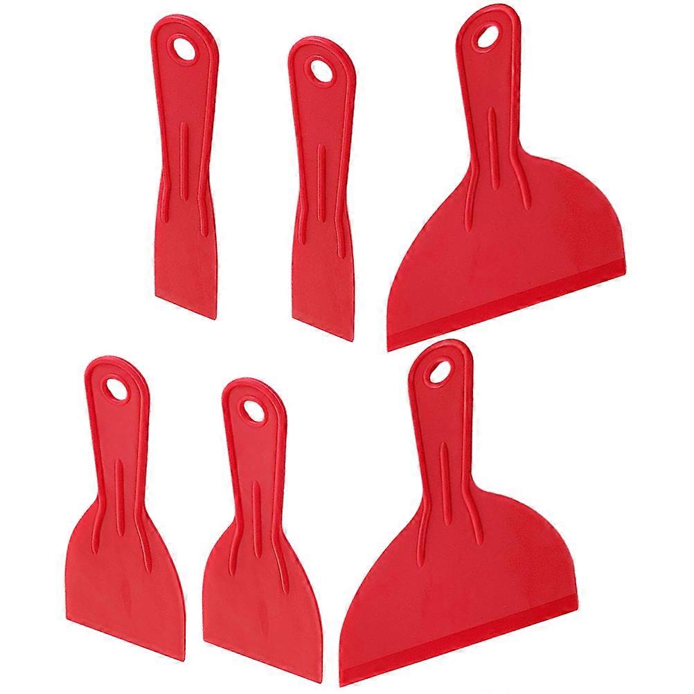 Red Plastic Cleaning for Kitchen Use Ergonomic Handle Wall Decal Tool 2 Sets