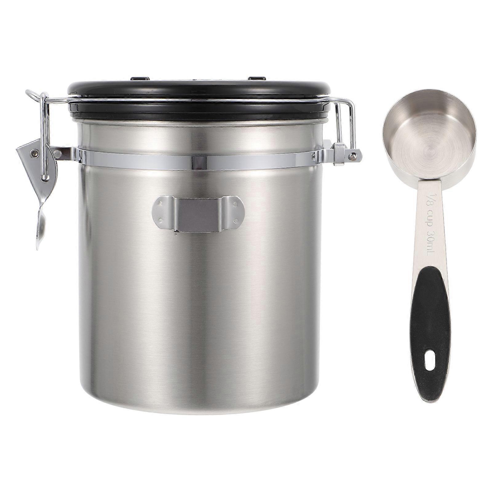 Metal Coffee Can Cylindrical Sealed Storage Container Suitable For Dining Table Decoration 15x13cm Size Designed For Moisture-proof Functionality 1Set