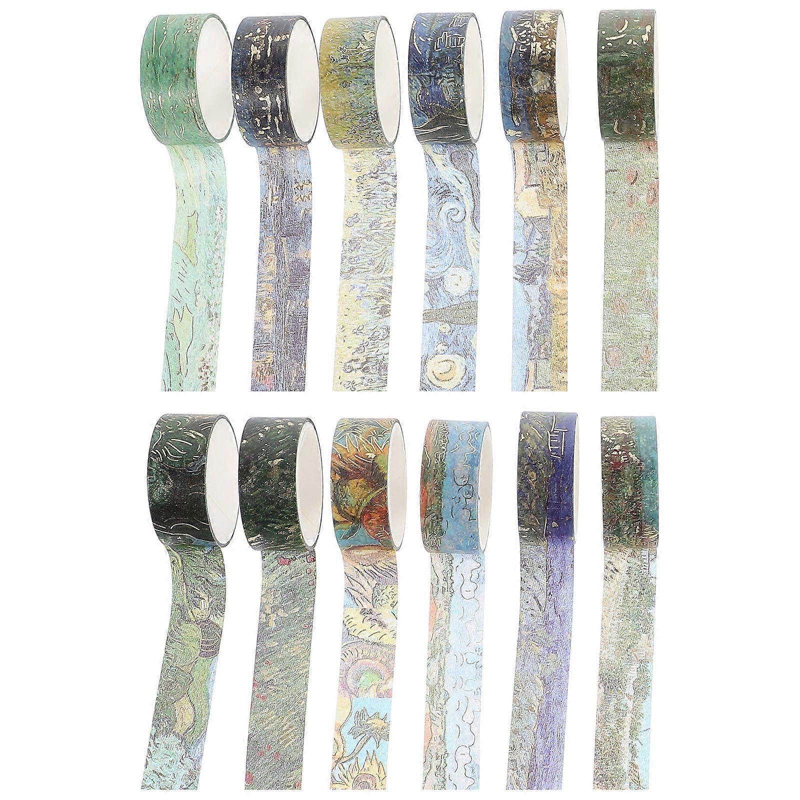 Vintage Art Washi Tape Set Decorative Adhesive Rolls for Scrapbooking, DIY Planners, Photo Albums & Creative Crafts Design
