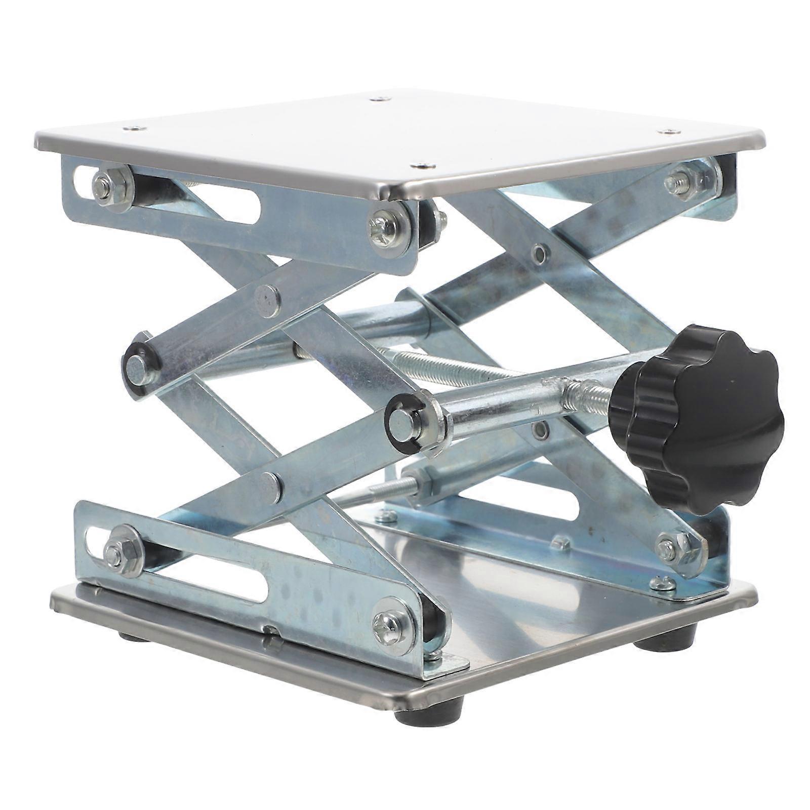 Lab Jack Stand Scissor Lift Platform Manual Stainless Steel Support Table for Laboratory Use Height Adjustable Lifting Platform for Various Lab