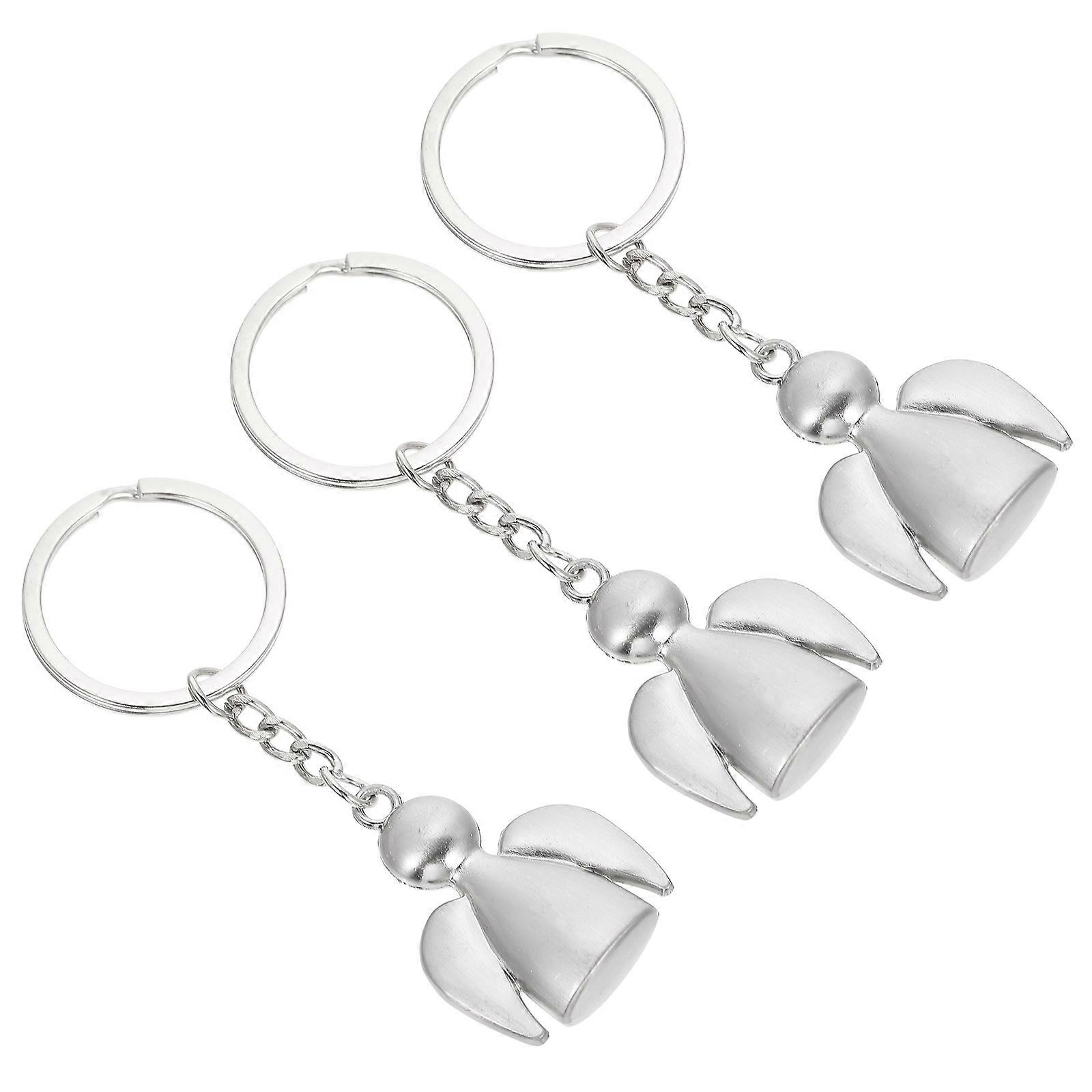 Durable 3Pcs Angel Key Rings Key Hanging Decor For Bag And Keys 1.6X1.2X0.4In