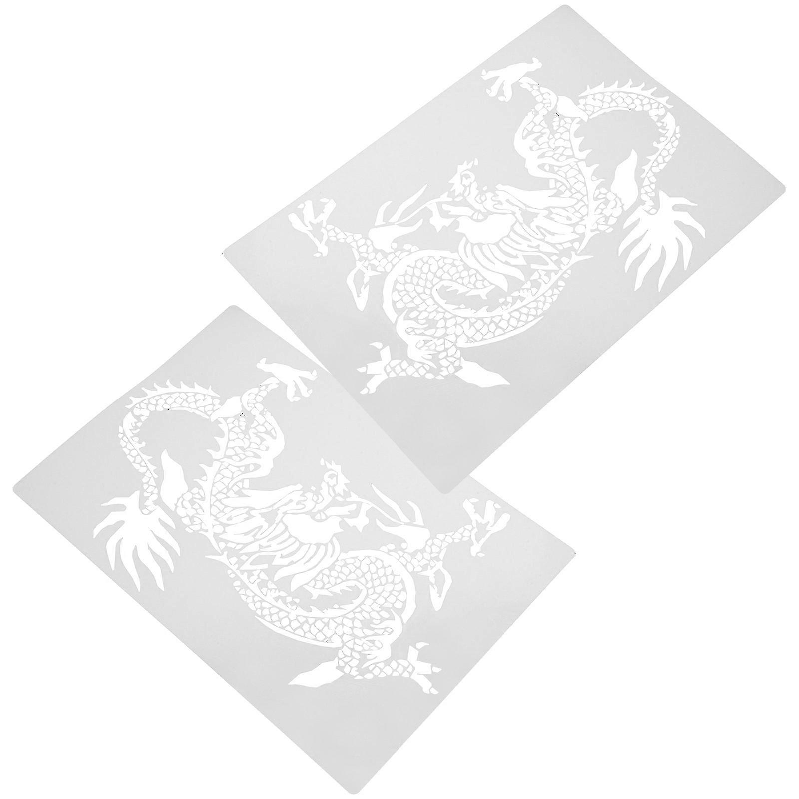 Stencils For Crafts 2Set Dragon Shape Decorative Painting Templates Suitable For DIY Activities And Children Creative Projects
