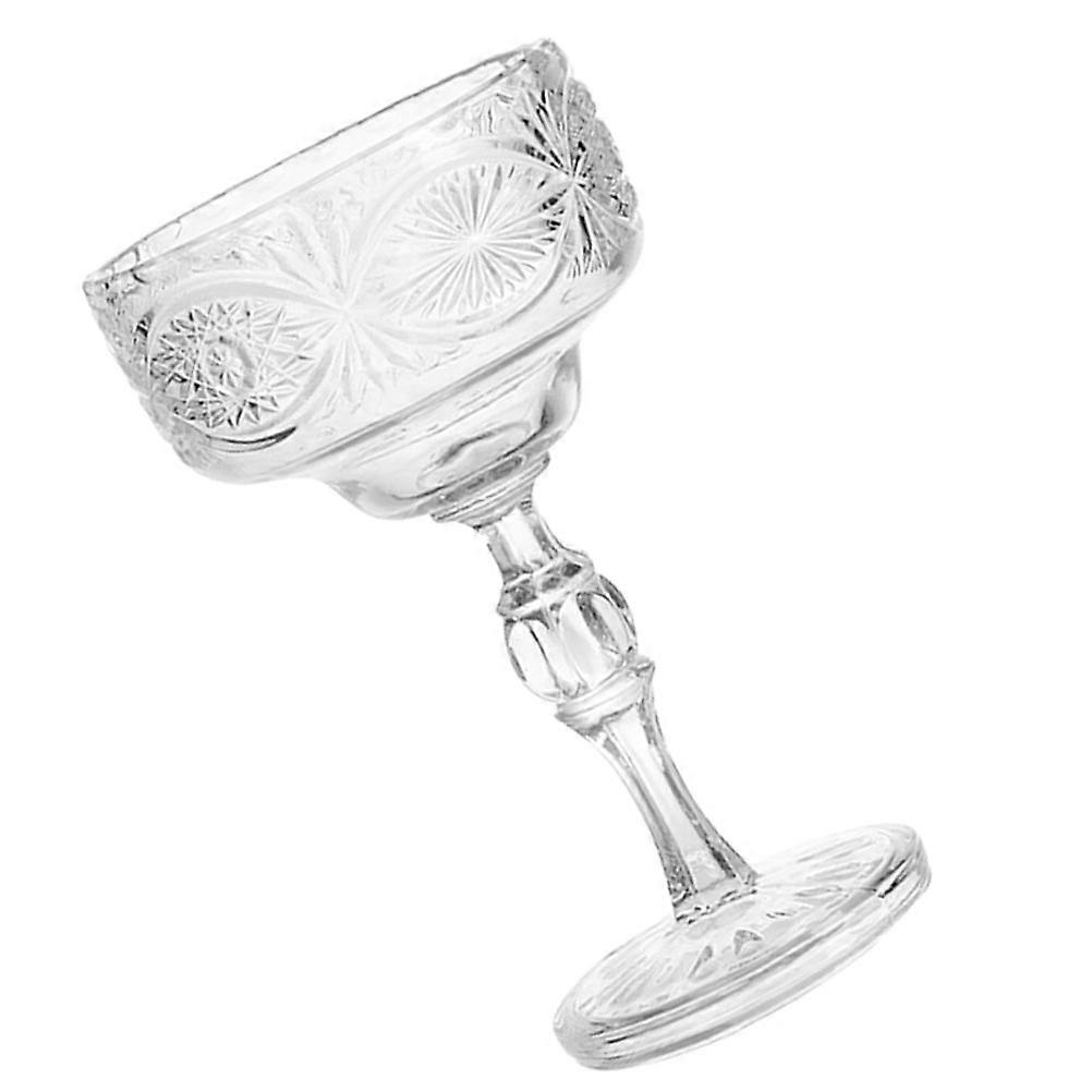 Transparent Glass Dessert Cup with Relief Patterns for Juices and Cold Drinks, Ideal for Home Use