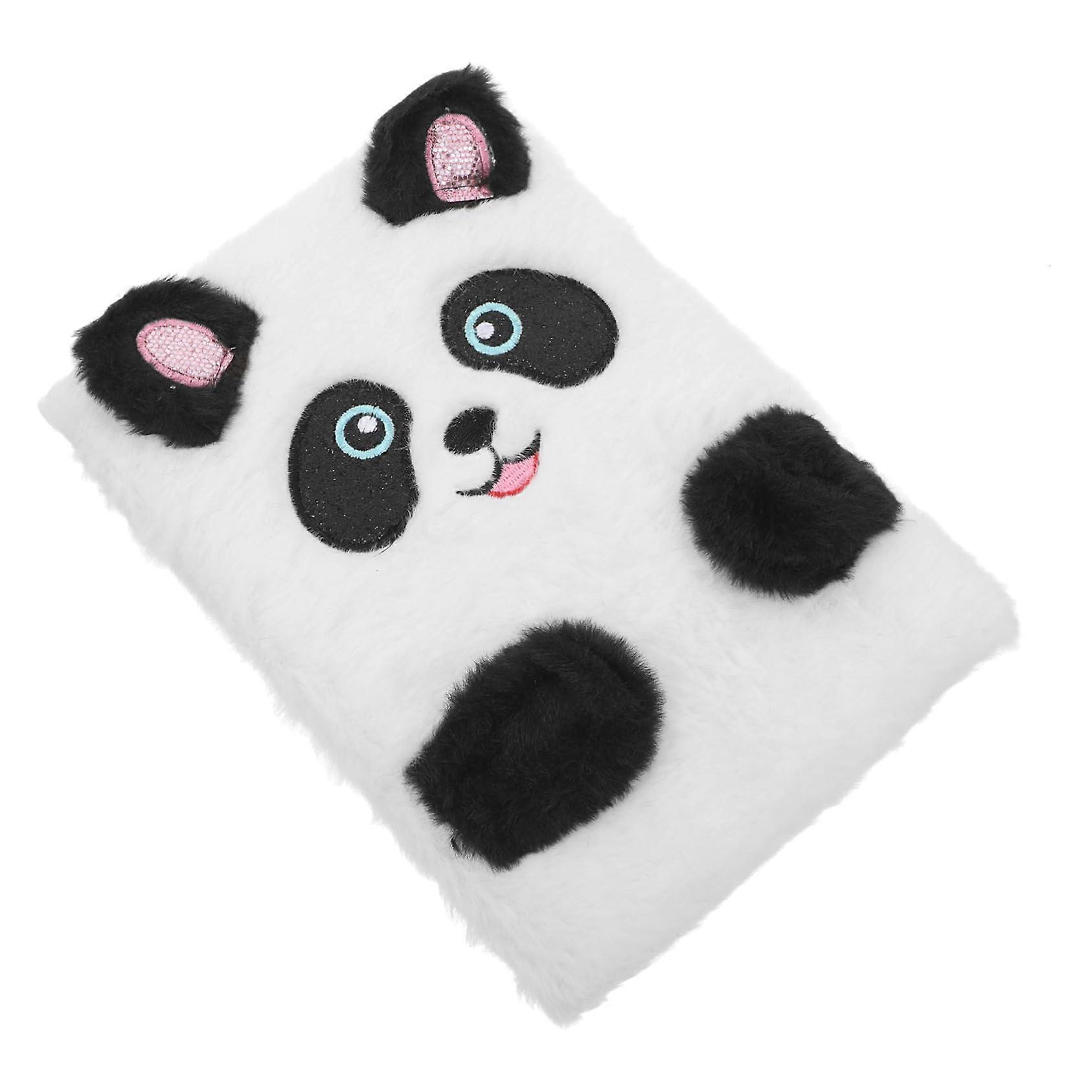 Plush Cartoon Panda Notebook Kawaii Soft Cover Writing Block A5 Size Ideal for School and Creative Notes