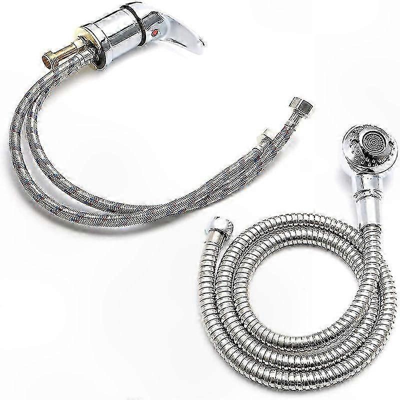 Salon Sink Faucet Set with Handheld Shower for Hairdressing Basin Mixer Tap Sprayer Combo Kit (1 Set)
