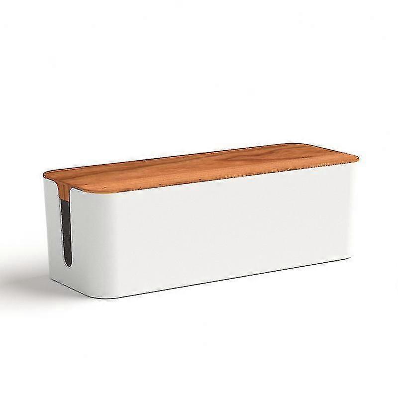 Cable Management Box Large Wooden Style Cable Organizer Box To Hide Wirespower Strips | Cord Organizer Box | Cable Organizer For E Office [white