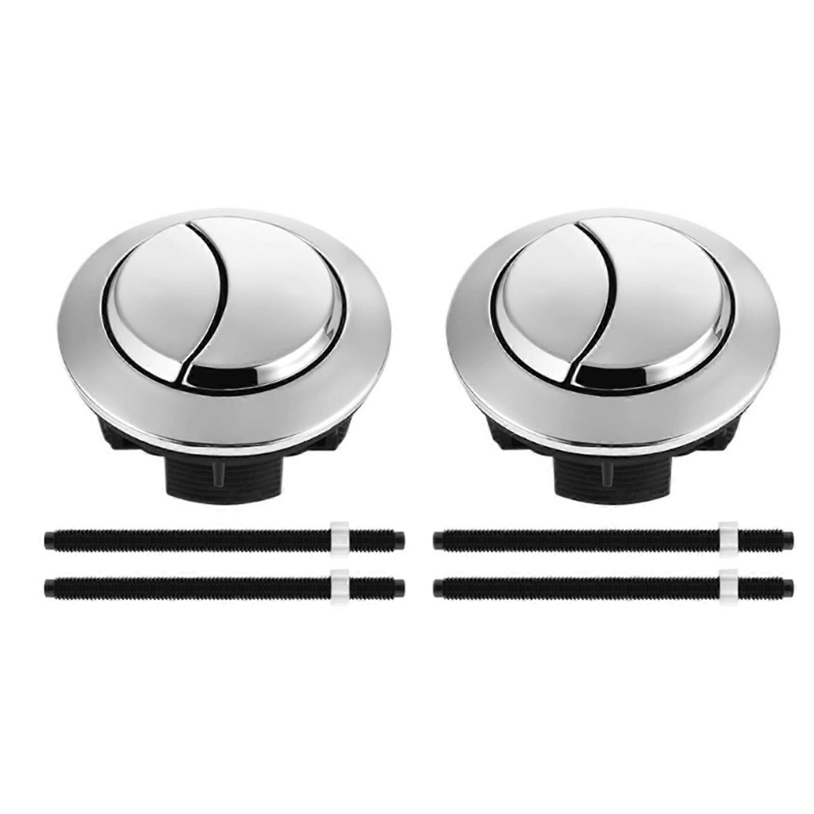 2 Piece Quick Flush Double Push Button for Toilet, 38mm Length Adjustment for Bathroom Tanks