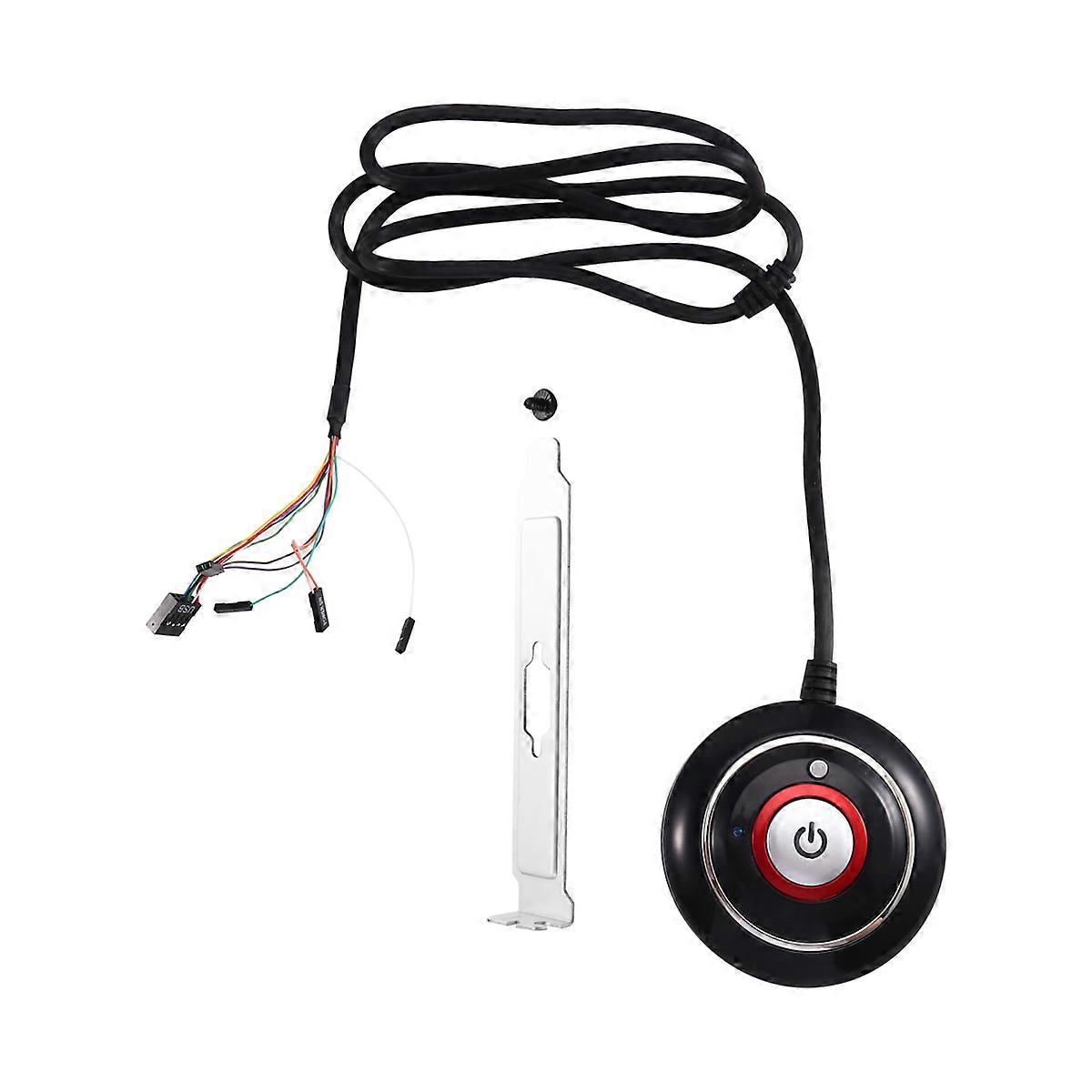 Computer Desktop Switch Button with Dual USB Port Desktop Host External Start Button Paste Type Swich