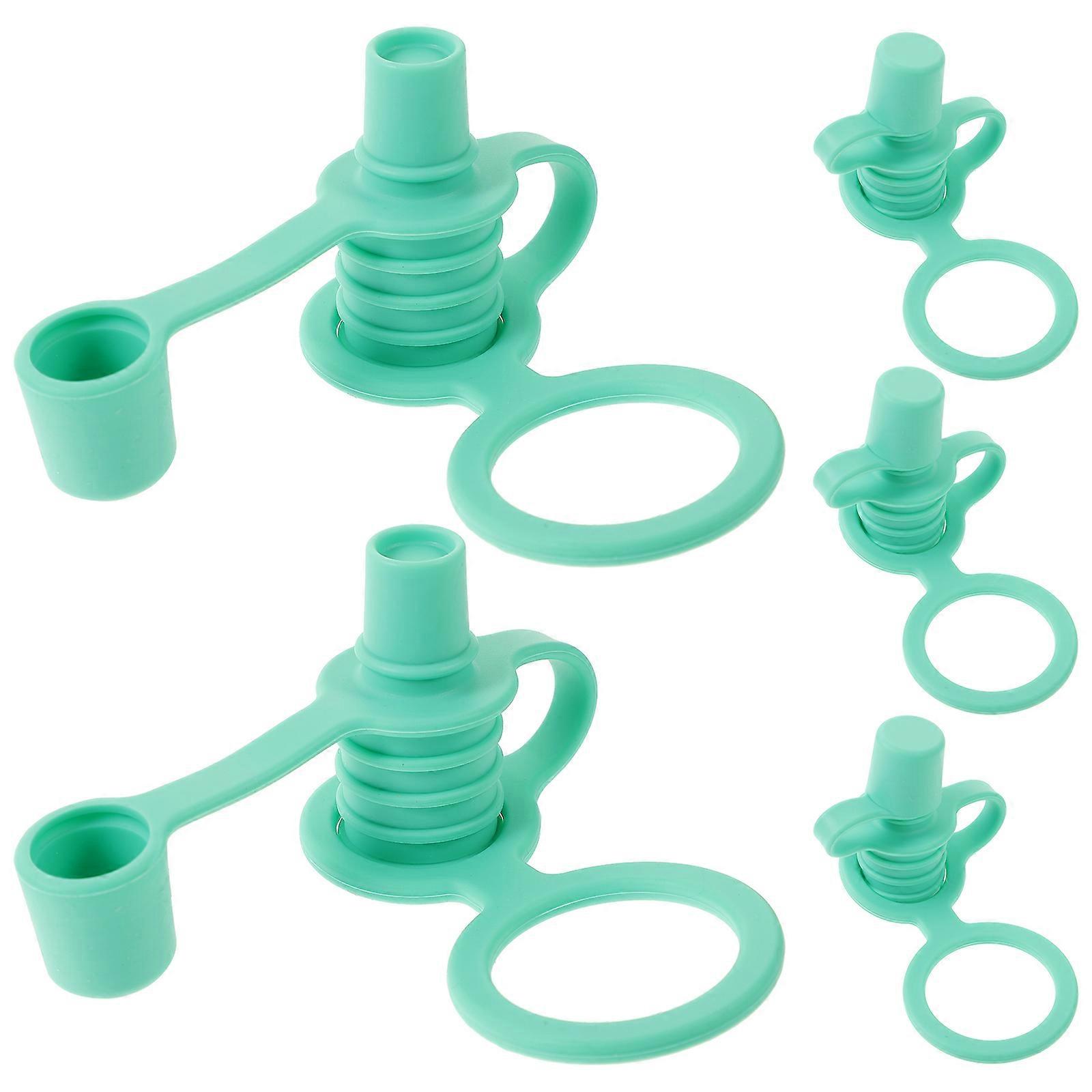 5pcs Silicone Water Bottle Spout Adapter for Bottle Tops, Bright Green, Easy Install, Leak Proof and Practical