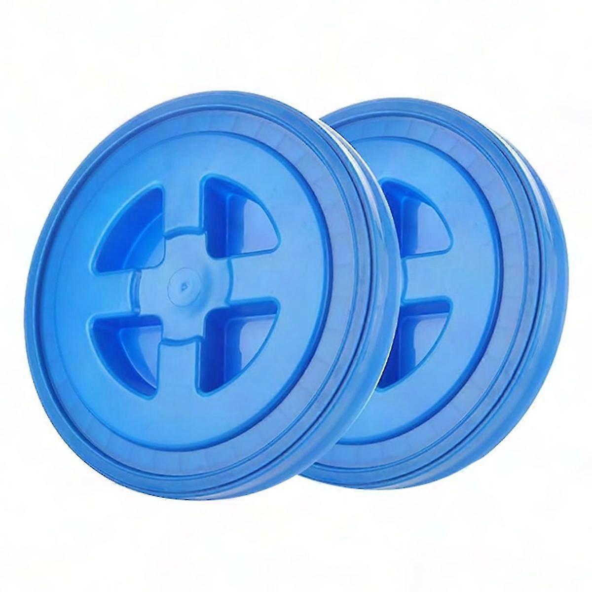 2 Pack 5 Gallon Leak-Proof Bucket Lids with Screw Seal for Plastic Storage Pails & Pet Food Containers