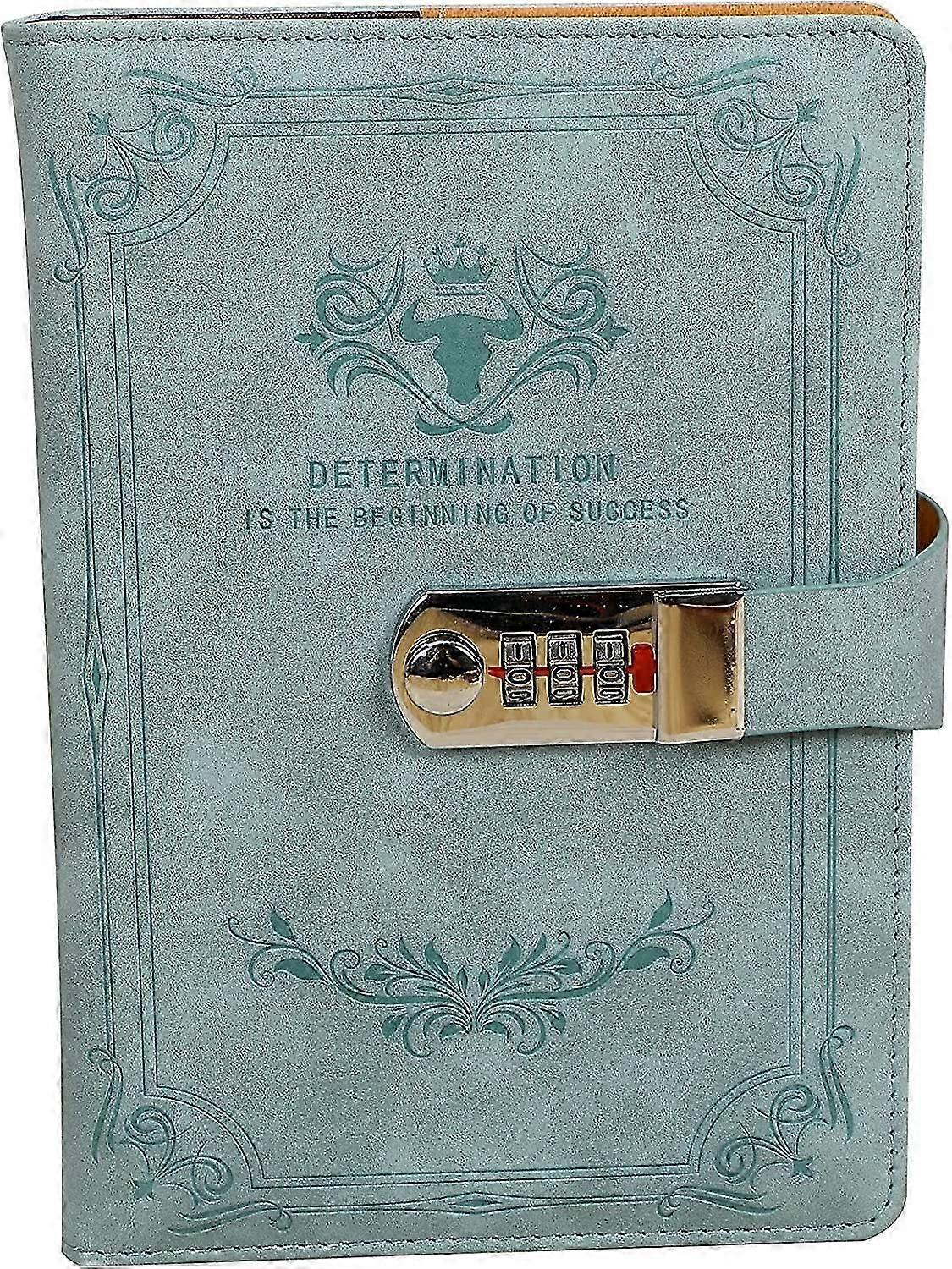 Diary with Lock PU Leather Password Lock Notebook Lockable Journal for Adults with Combination Lock A5 Writing Notebook Secret Notepad for Office Wc