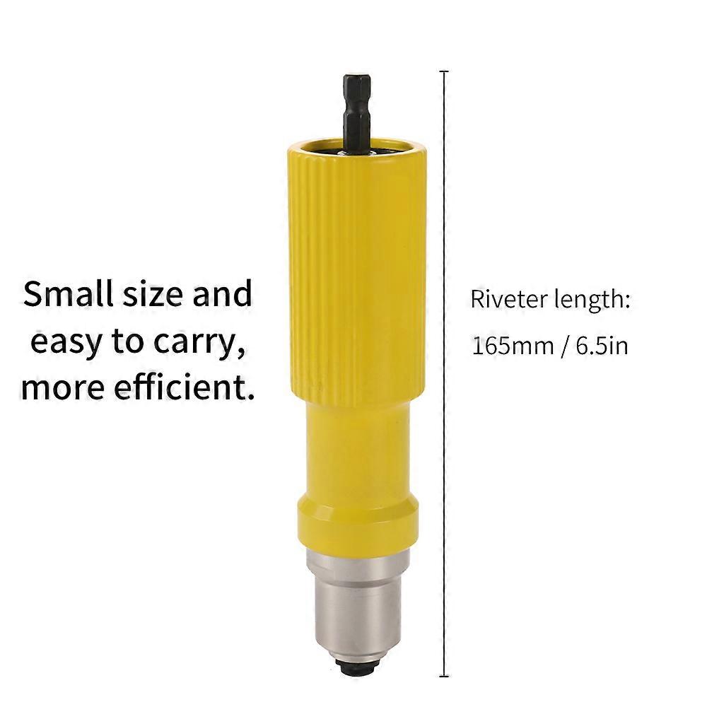 Electric Rivet Nut Machine Riveting Tool Cordless Riveting Drill Adapter Riveter Insert Nut Tools Suitable for 3.2-4.8mm Rivets Interface