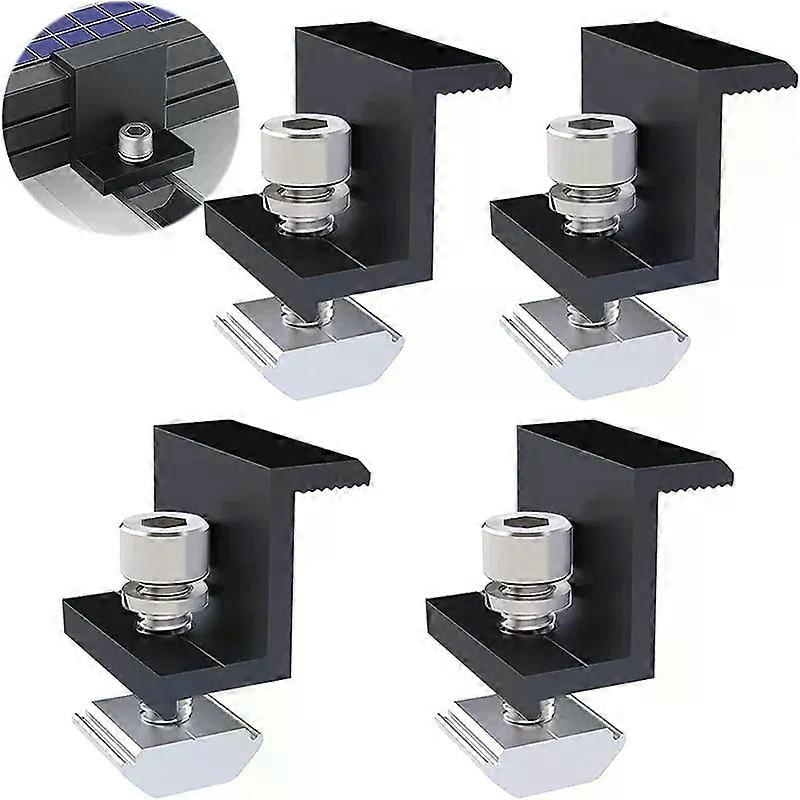 1pc Solar Panel Mounting Fixing Clamp Adjustable Bracket End & Mid Clamp PV Panel Clip For Solar Panel PV Install Accessories