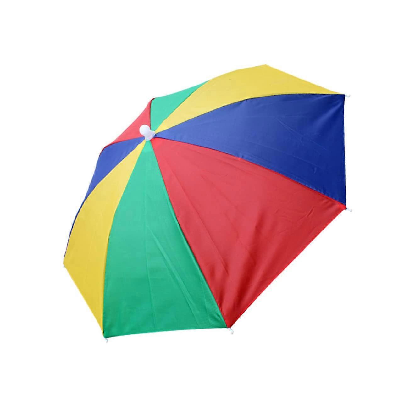 Elastic Band Head Umbrella Hat for Outdoor Work Camping Uv Blocking Rainproof Multi