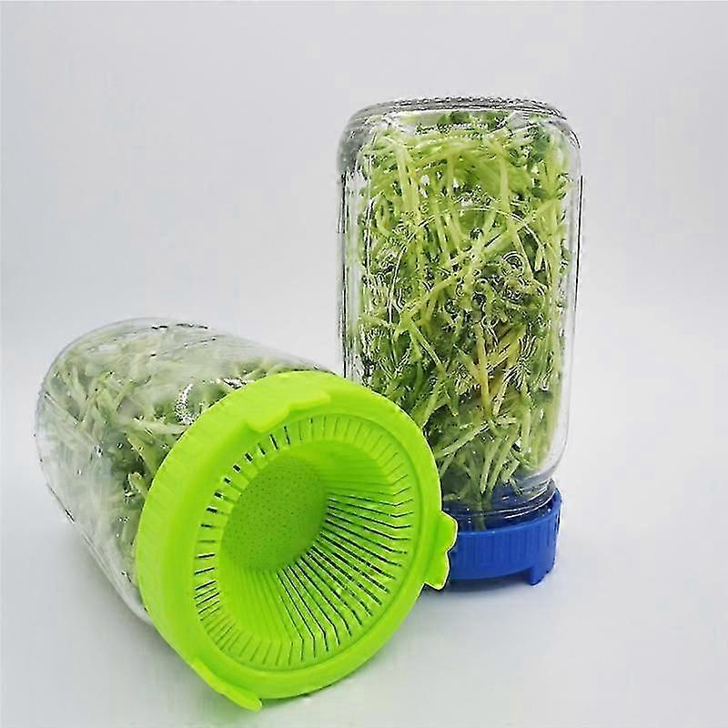 6PCS Sprouting Kit Sprout Jars Lids Mesh Lids for Wide Mouth Jars Indoor Microgreens Plants Growing Screen,A