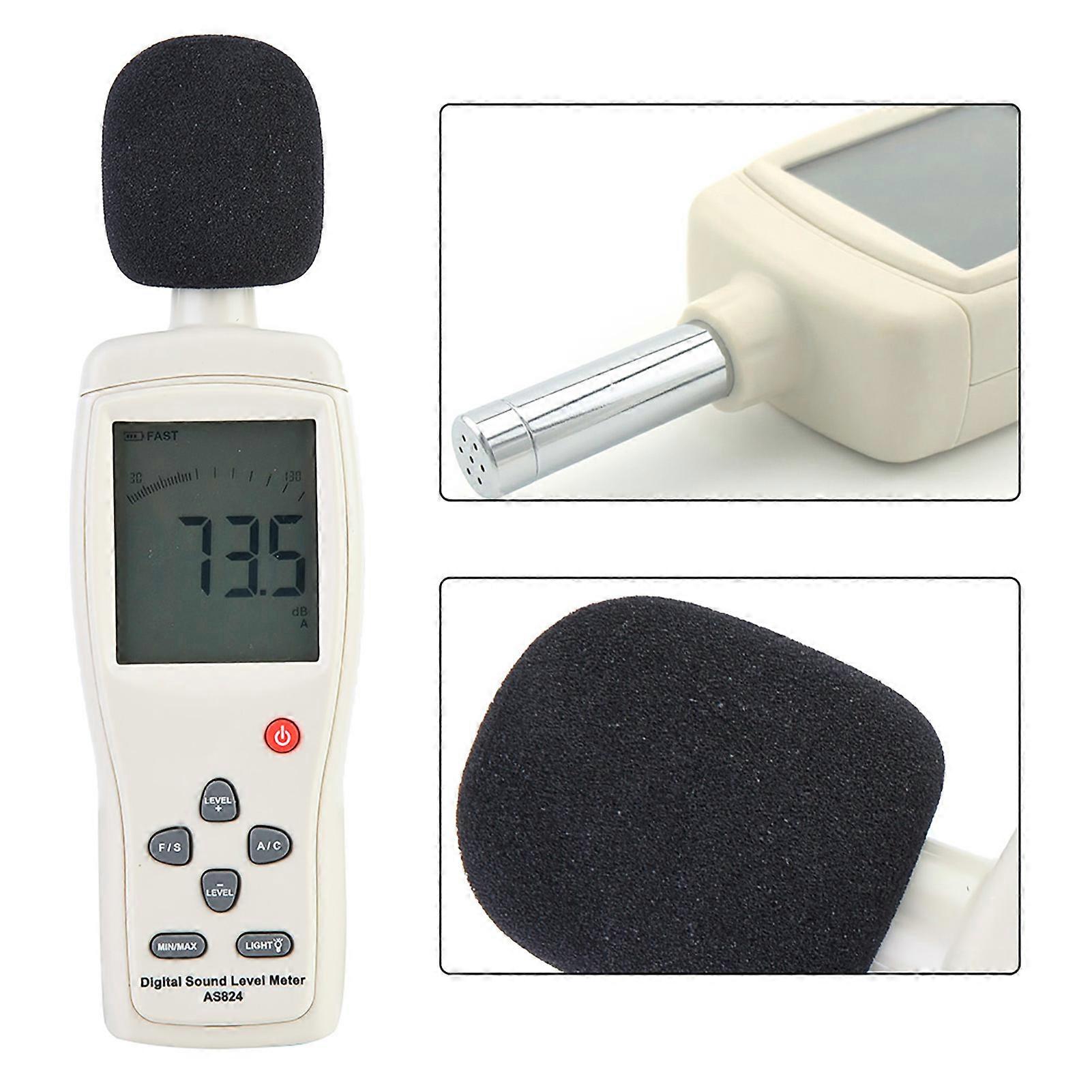 AS824 Digital Sound Level Meter 30-130dBA, 224x66x33mm, 664g