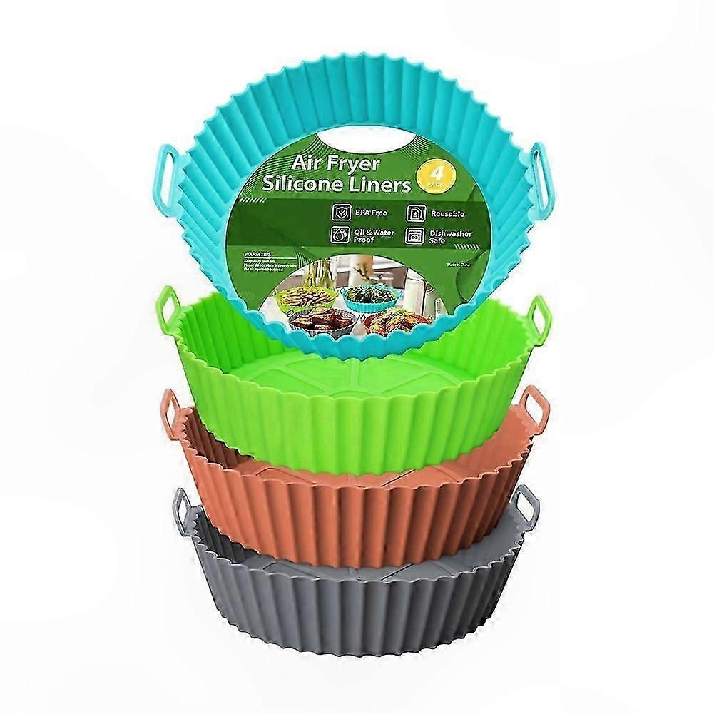 Non-Stick Reusable Liners for Air Fryers, 4-Pack Silicone Sheets