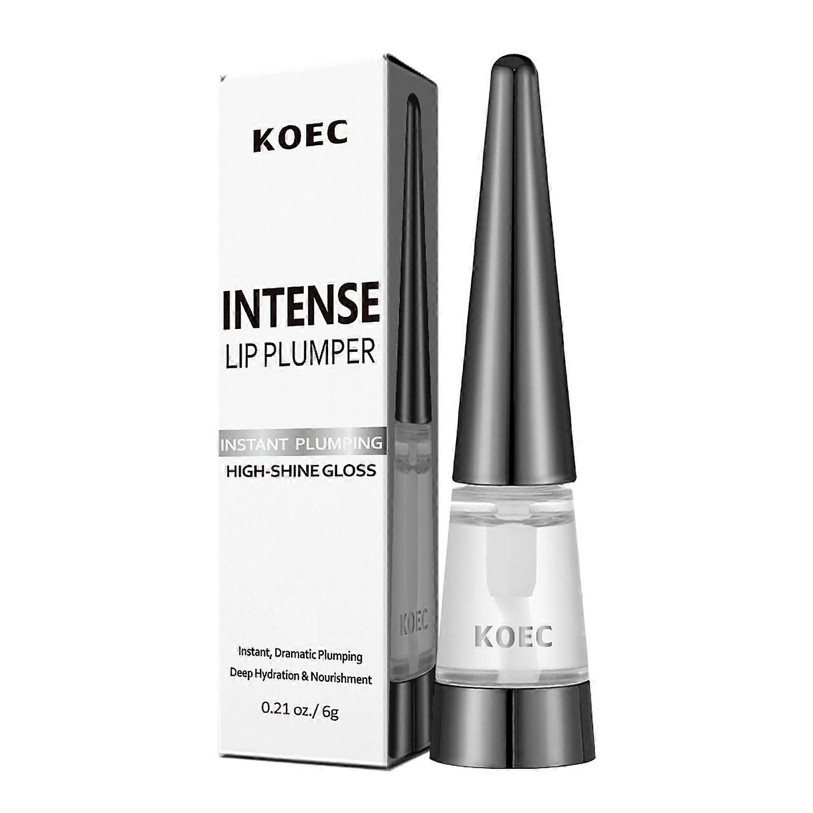 Intense Lip Plumper Gloss - Volumizing Lip Gloss, Anti-Wrinkle Hydrating Lip Gloss, Lip Enhancer Gloss for Dry Lips