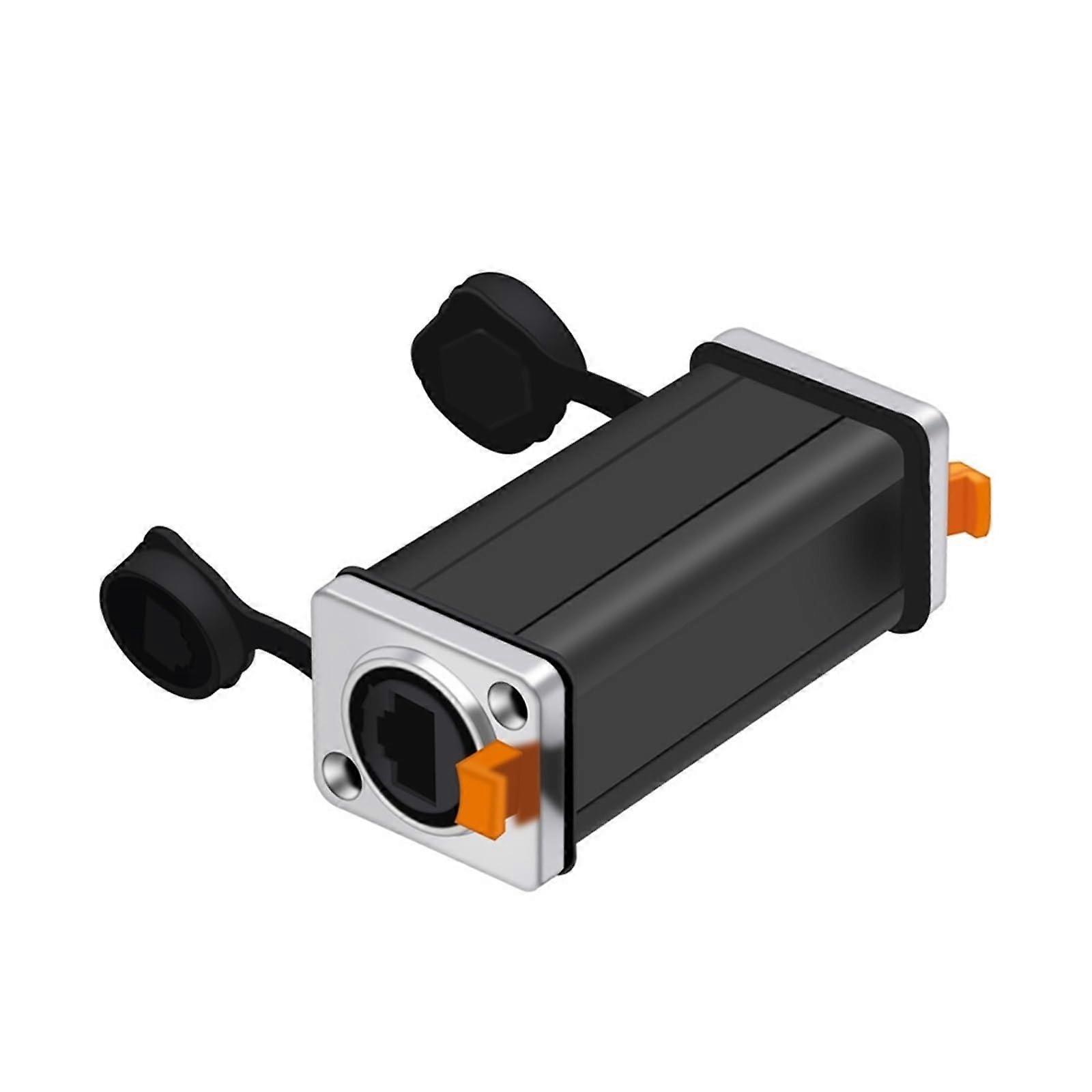 RJ45 Ethernet Connector Female Panel Mount Socket Straight Coupler 90mm Metal Compatible with Standard Ethernet Cables